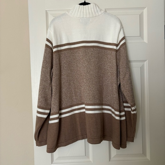 Karen Scott Woman 1/4 Zip Mock Neck Sweater Chestnut Heather, 3X, NWT - Picture 6 of 12